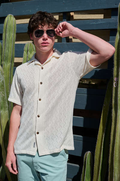 Original Paperbacks Capri Short Sleeve Shirt in color Ivory