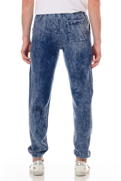 Acid Wash Blue Denim Jogger Pants