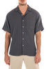 Original Paperbacks Morro Bay Short Sleeve Shirt in Black on model front view