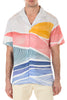 Original Paperbacks Rio Short Sleeve Shirt in Cream, Pink, and Blue on model front view