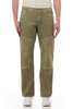 Person wearing olive green pants on a white background