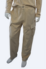 Beige work pants on a mannequin against a white background