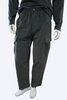 Dark gray cargo pants on a mannequin with a white background