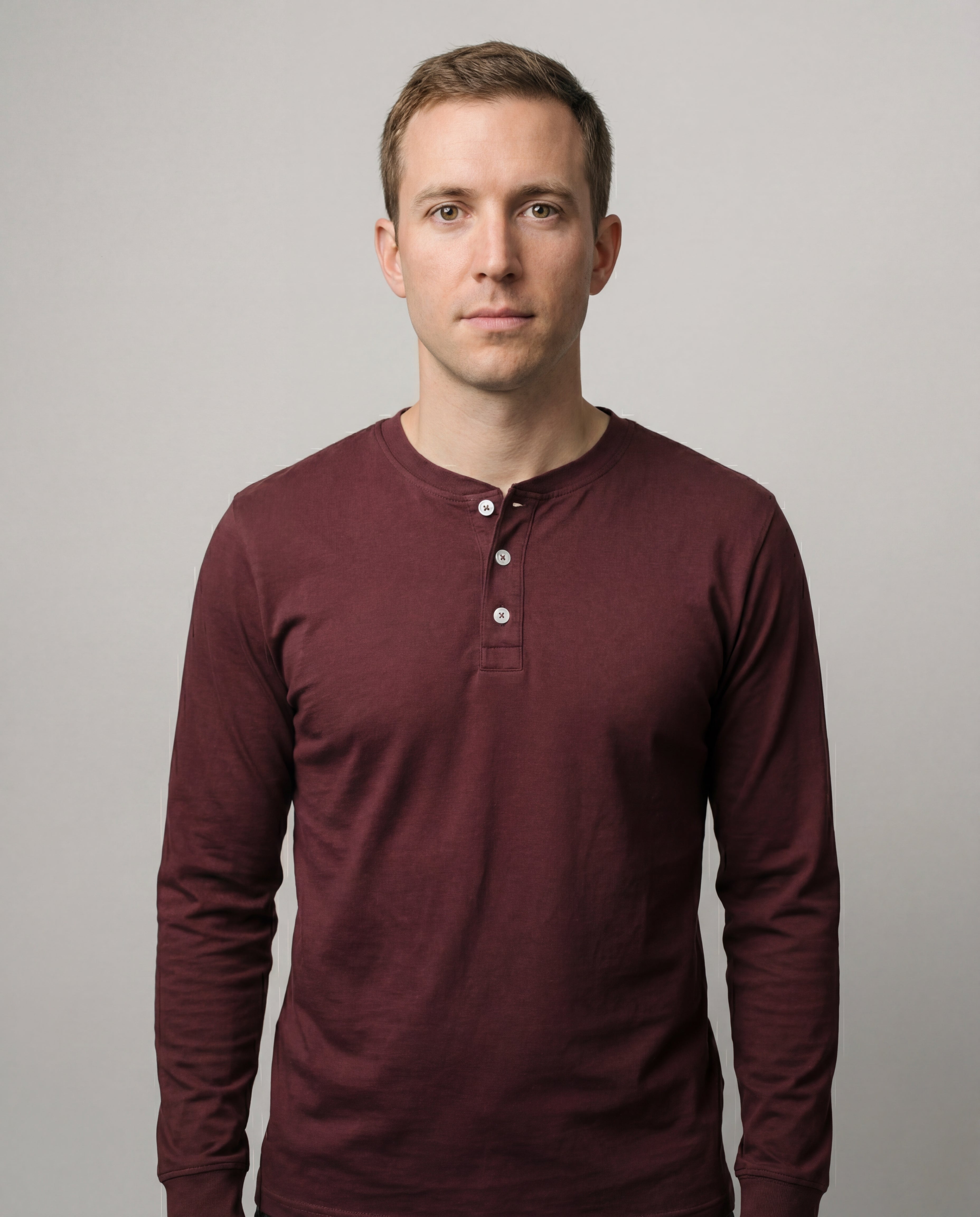 Henley Tee - Burgundy