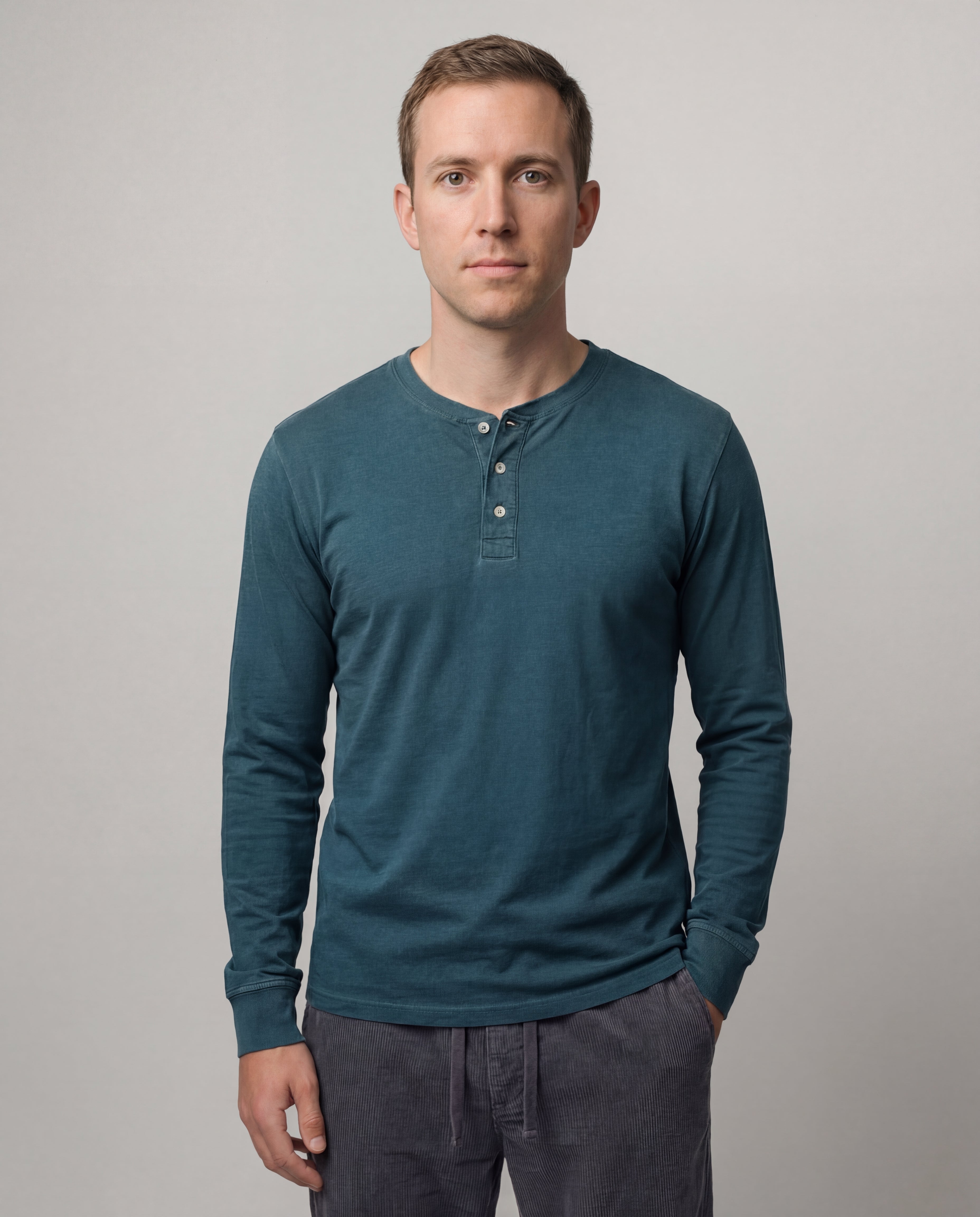 Henley Tee - Dark Sea