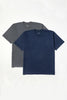 original paperbacks nara heavy knit 2 tee bundle, colors smoke and navy, flat front image 2 tees stacked