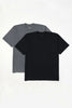 original paperbacks nara heavy knit two tee bundle in color snoke and balck product flat image two tees stacked