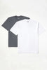 original paperbacks nara heavy knit two tee bundle, colors white and grey flat product images two tees stacked on top