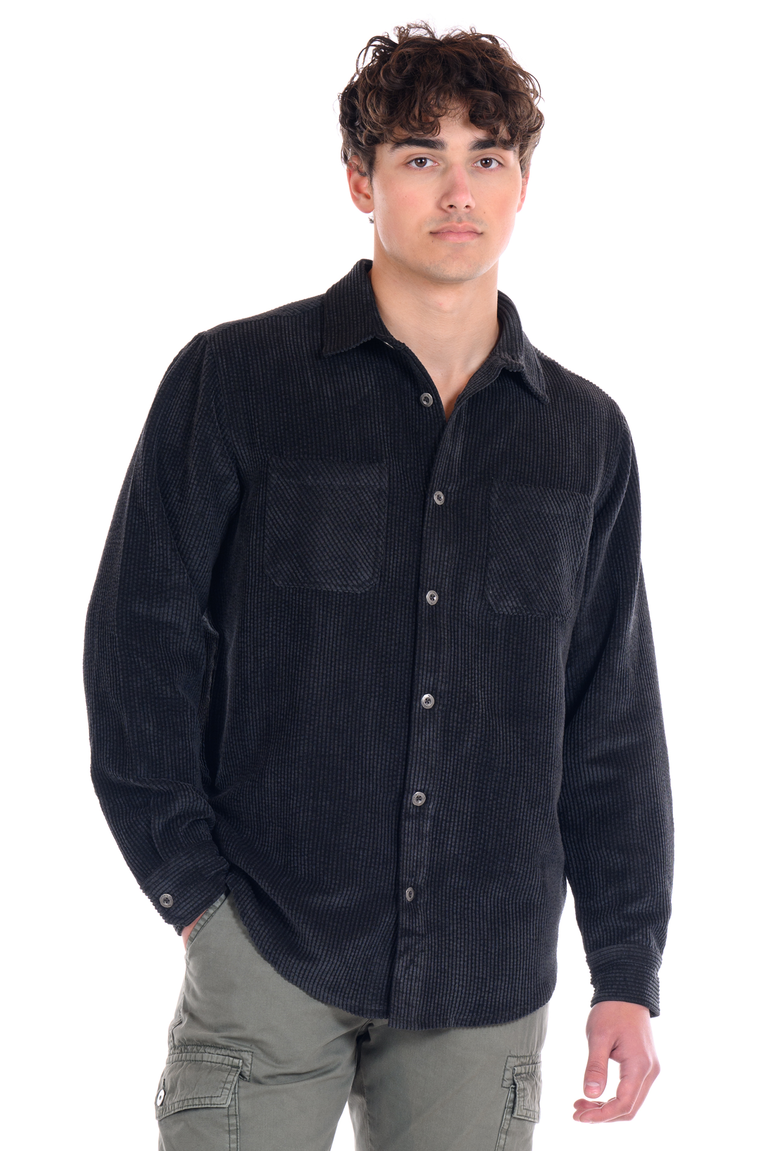 Bassett Corduroy Shirt in Black – Original Paperbacks