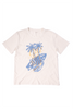 white graphic tee on white background