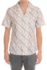 mens shirt on model in bone/tan