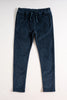 blue corduroy jogger on white background