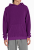 purple terry hoodie on white background