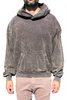 man in mineral wash brown hoodie on white background