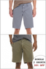 Two pairs of shorts shown side by side with promotional text.