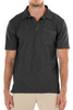 slub polo shirt on model in black