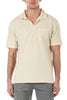 slub polo collared shirt in cream