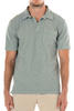 slub polo collared shirt in seagrass