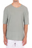 waffle knit tee in sage on model