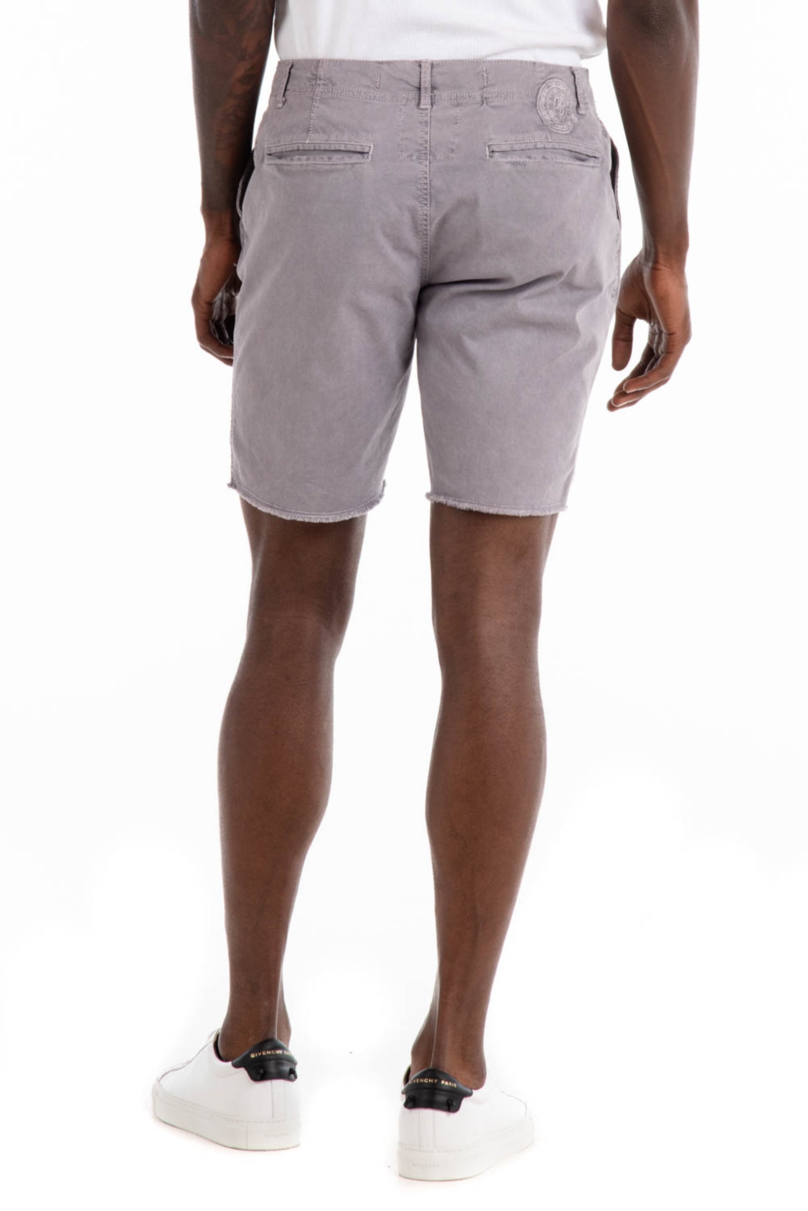 Original Paperbacks Brentwood Chino Short in Light Grey on Model Cropped Back View