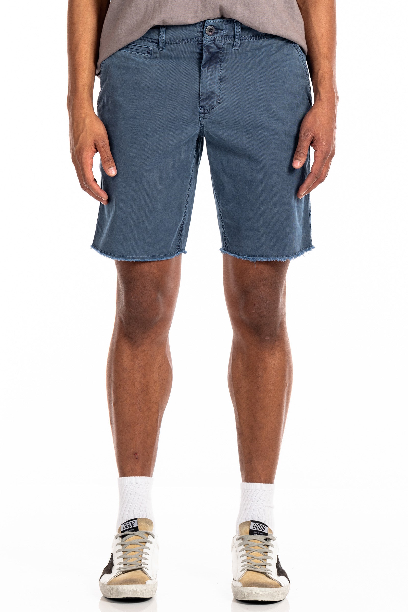 Original Paperbacks Brentwood Chino Short in Slate on Model Cropped Front View