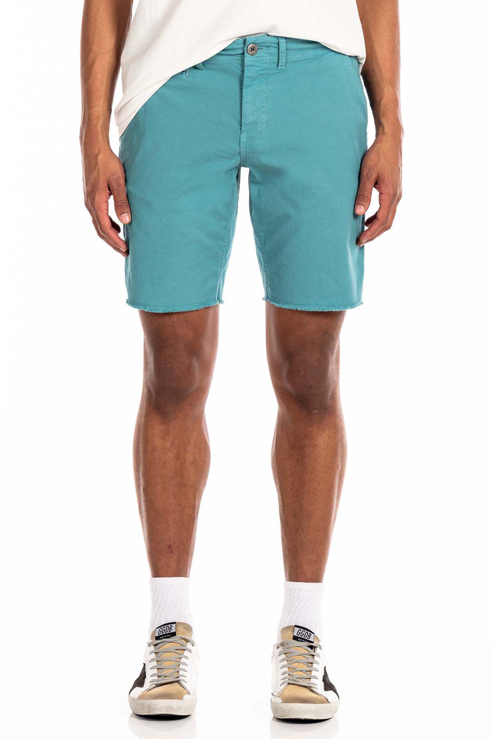 Original Paperbacks Brentwood Chino Short in Spearmint on Model Cropped Front View