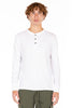 Original Paperbacks Henley Tee in White on Model Front View