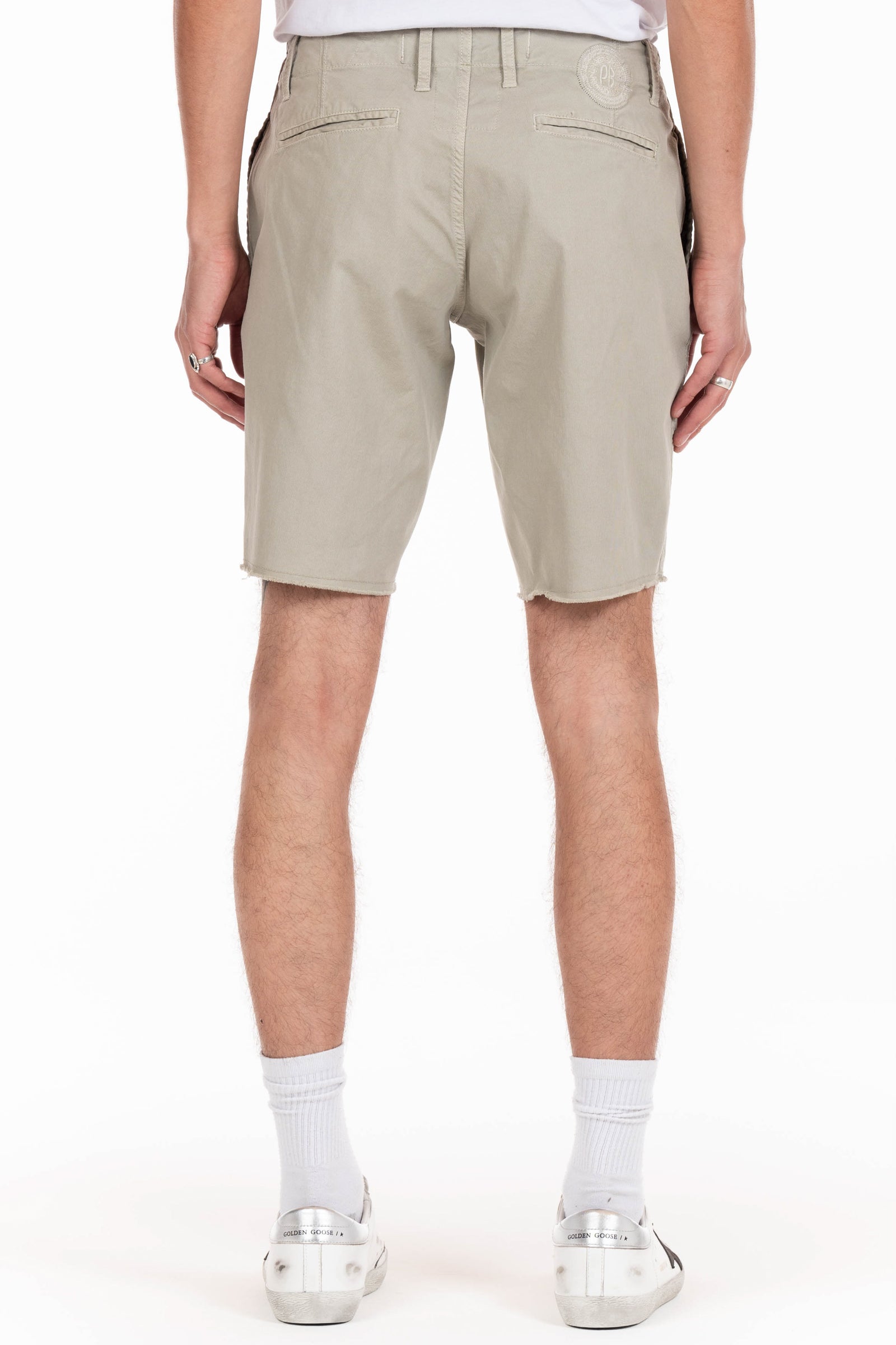 Original Paperbacks Rockland Chino Short in Bone on Model Cropped Back View