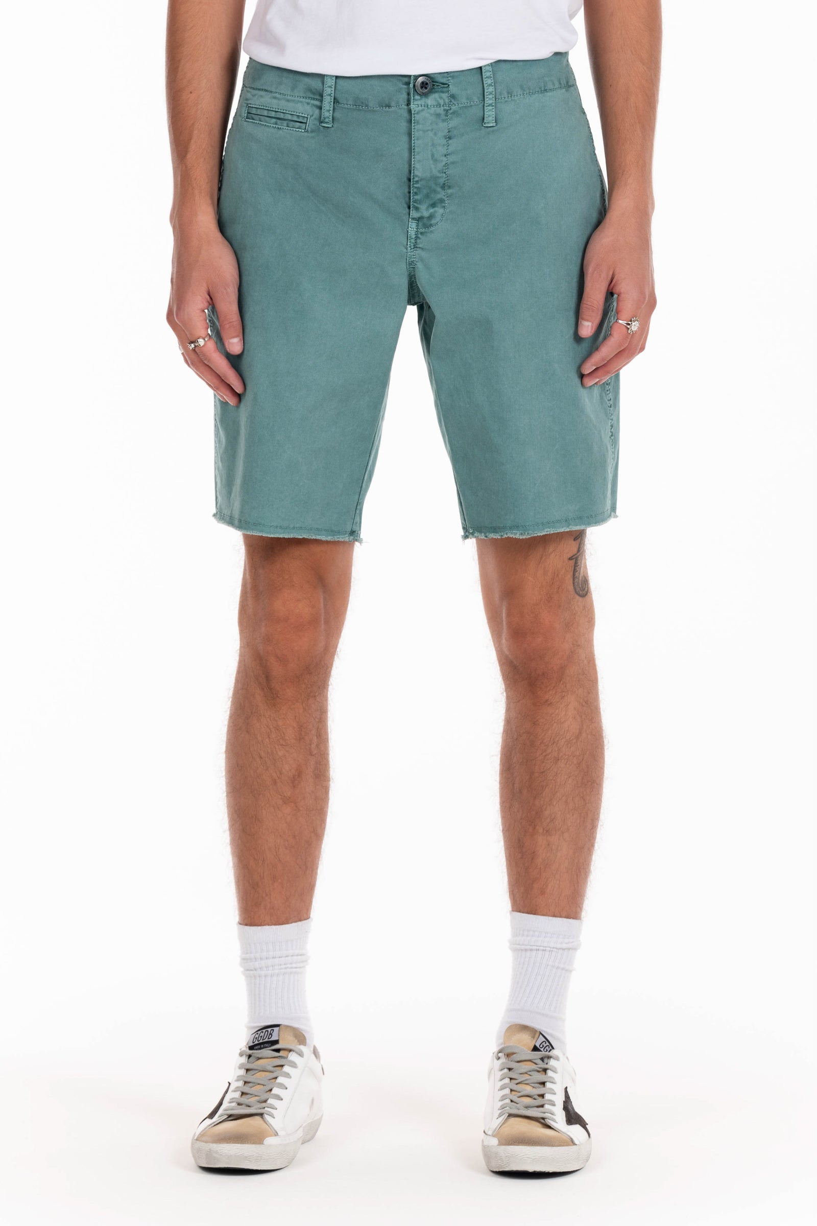 Original Paperbacks Rockland Chino Short in Breakwater on Model Cropped Front View