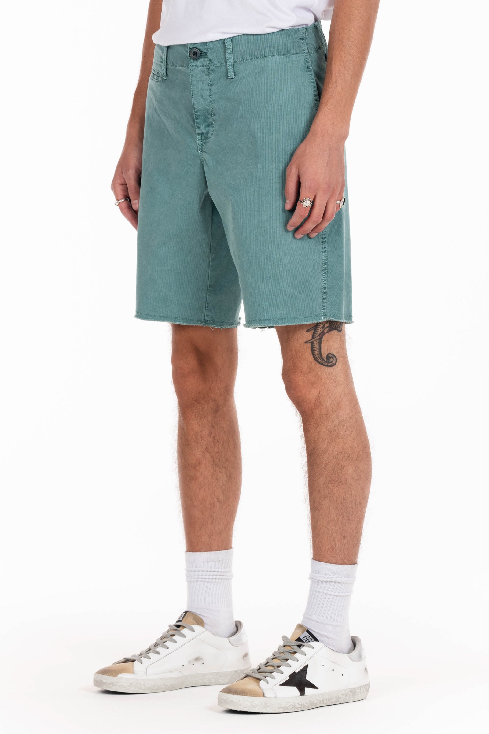 Original Paperbacks Rockland Chino Short in Breakwater on Model Cropped Side View