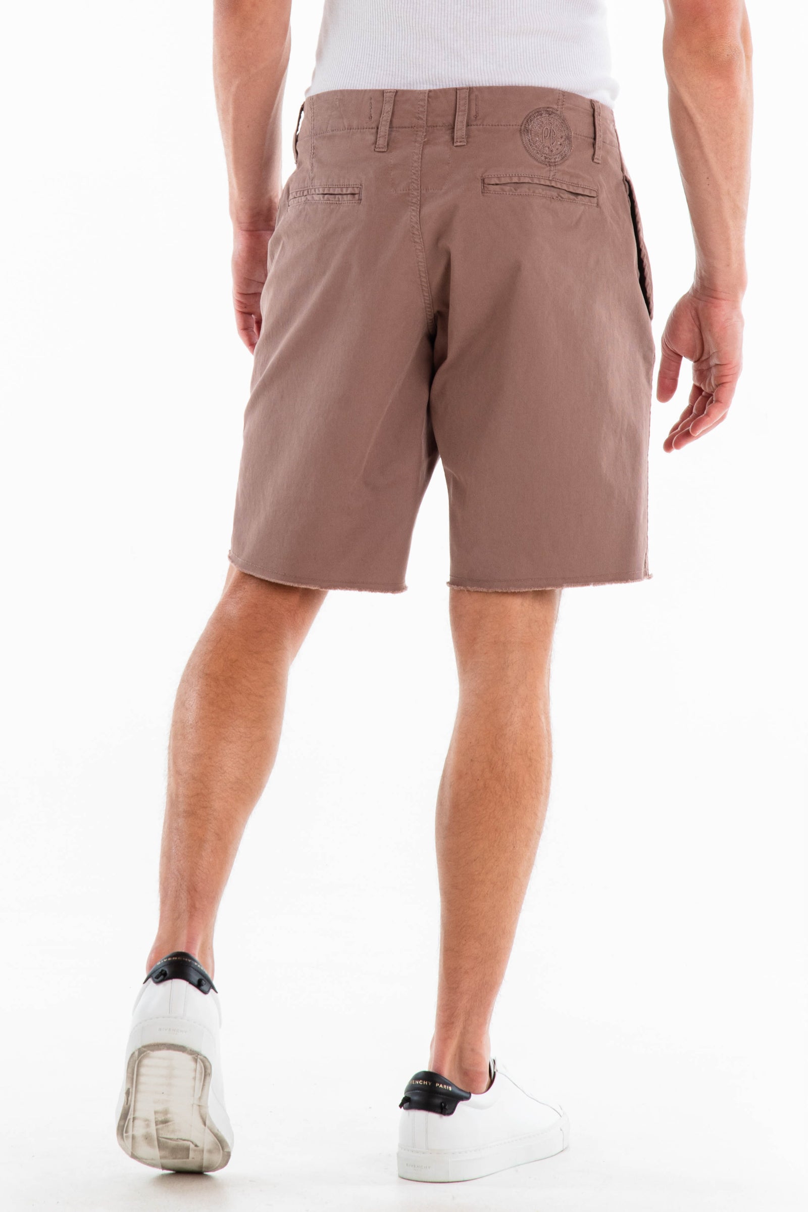 Original Paperbacks Rockland Chino Short in Chocolate on Model Cropped Back View