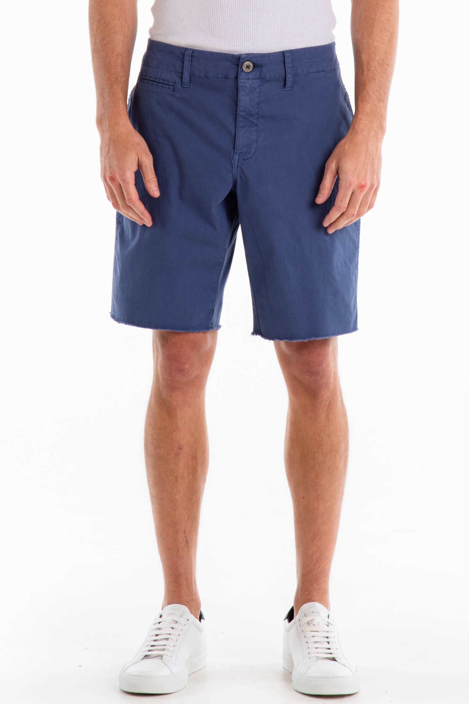 Original Paperbacks Rockland Chino Short in Indigo on Model Cropped Front View