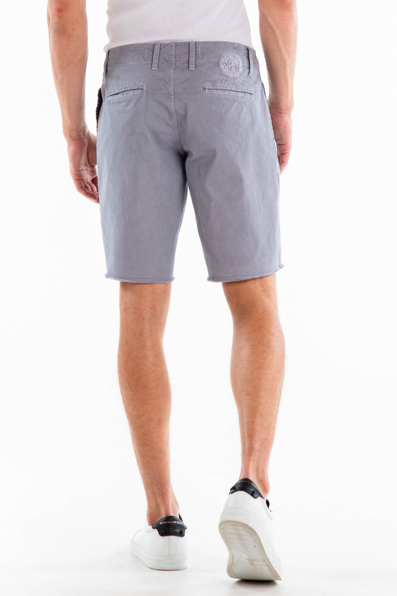 Original Paperbacks Rockland Chino Short in Light Grey on Model Cropped Back View