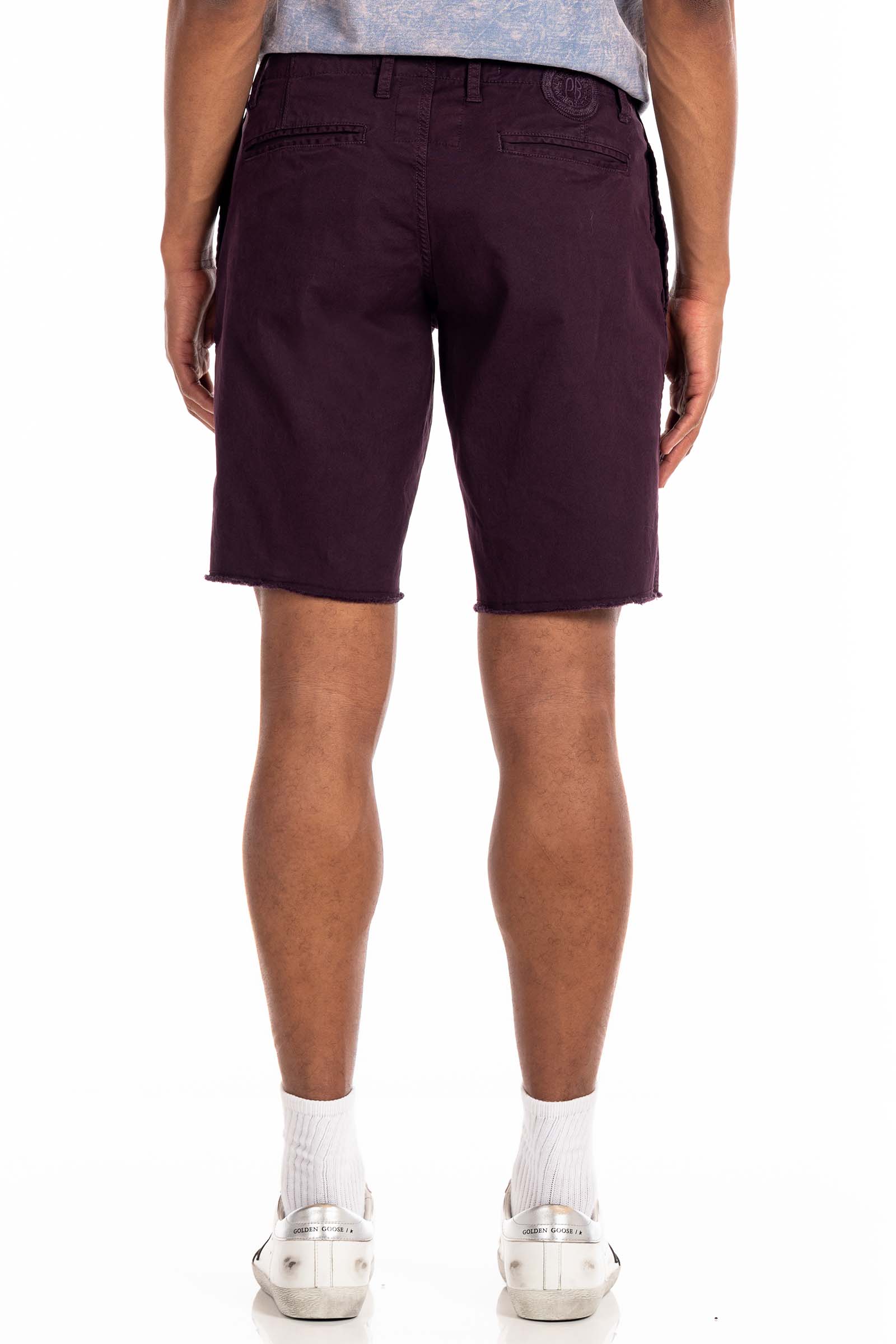 Original Paperbacks Rockland Chino Short in Plum on Model Cropped Back View