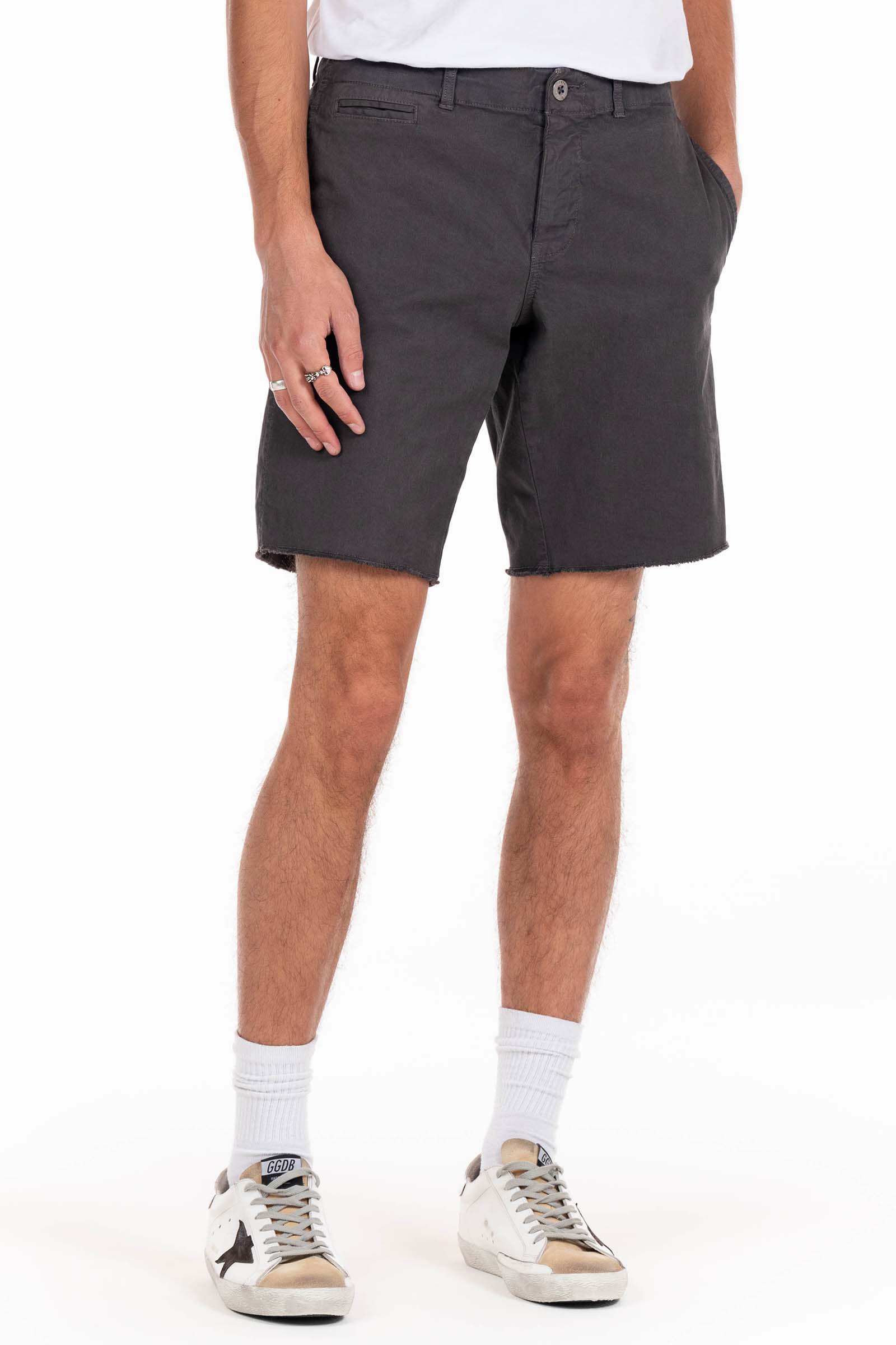 Original Paperbacks Rockland Chino Short in Vintage Black on Model Cropped Styled View