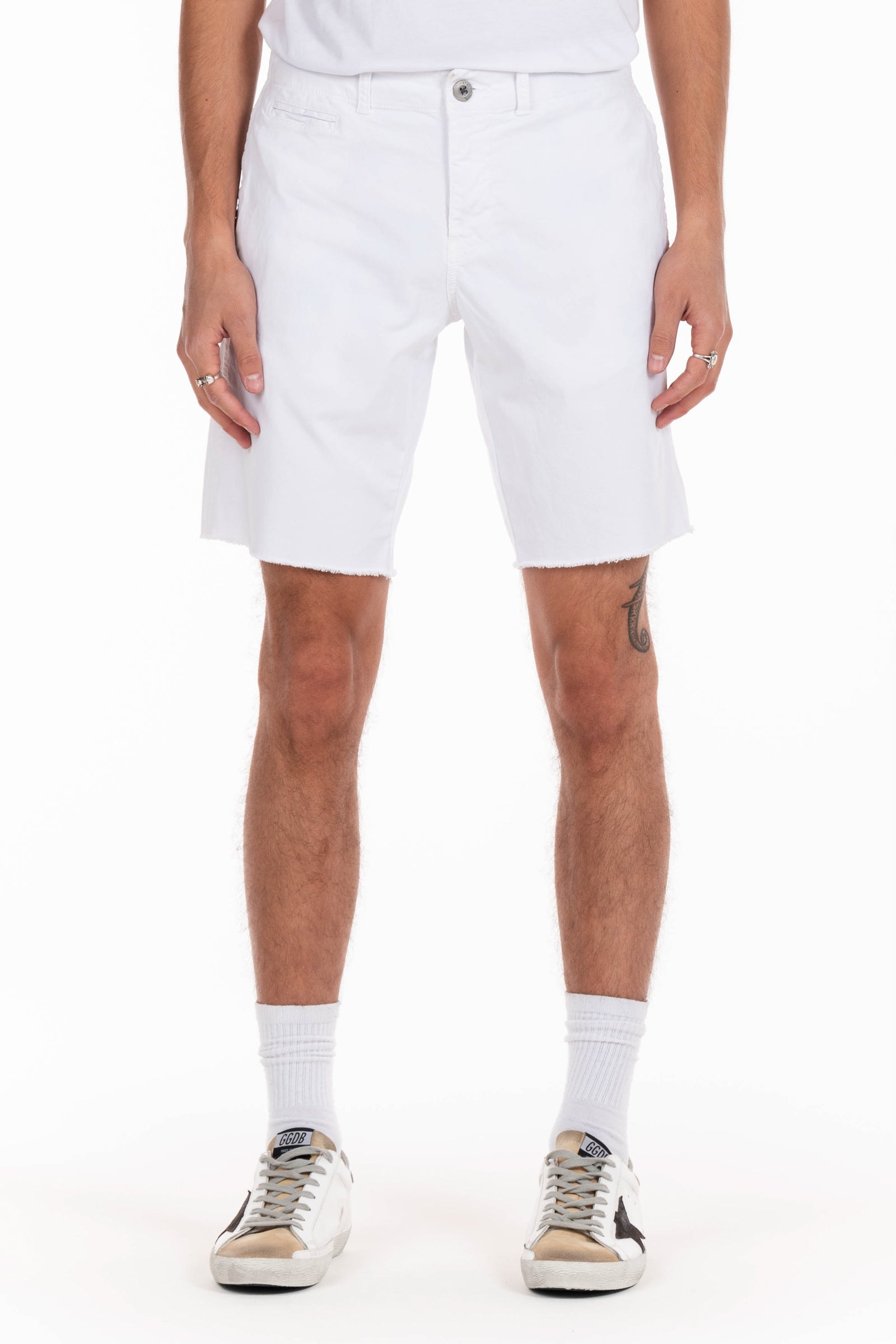Original Paperbacks Rockland Chino Short in White on Model Cropped Front View