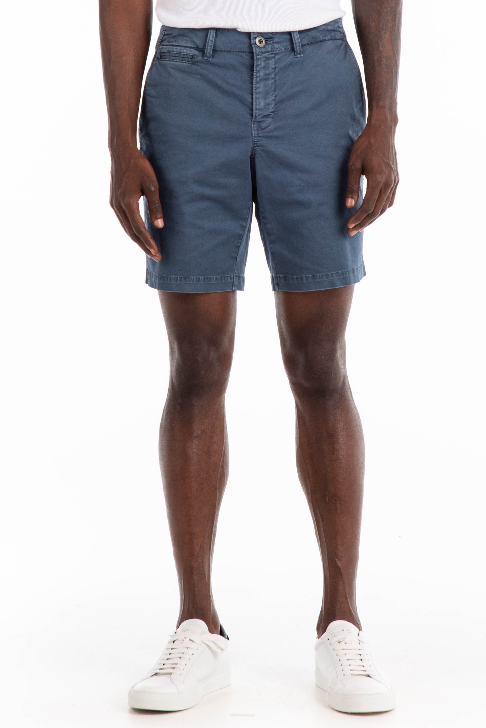 Original Paperbacks Walden Chino Short in Slate on Model Cropped Front View